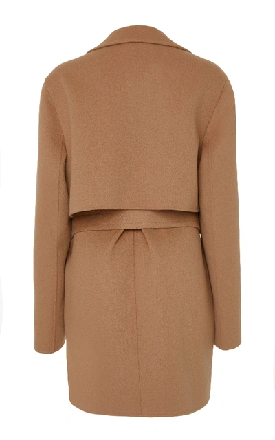 Shop Joseph Marcus Belted Patchwork-effect Wool And Cashmere-blend Coat In Neutral