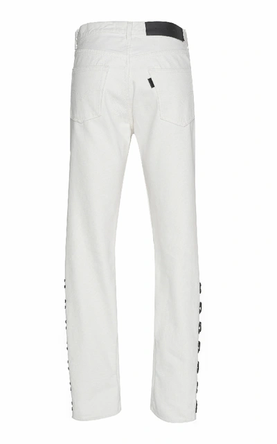 Shop Olivier Theyskens 5-pocket Tapered Leg Jeans In White