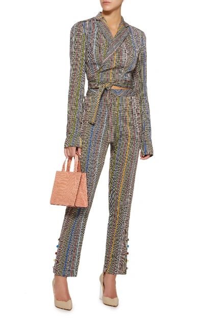 Shop Rosie Assoulin Cropped Wrap Blazer In Multi