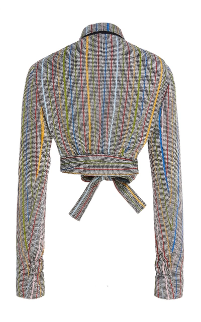 Shop Rosie Assoulin Cropped Wrap Blazer In Multi