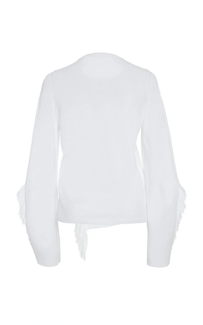 Shop Cyclas Cotton-blend Fringe Top In White