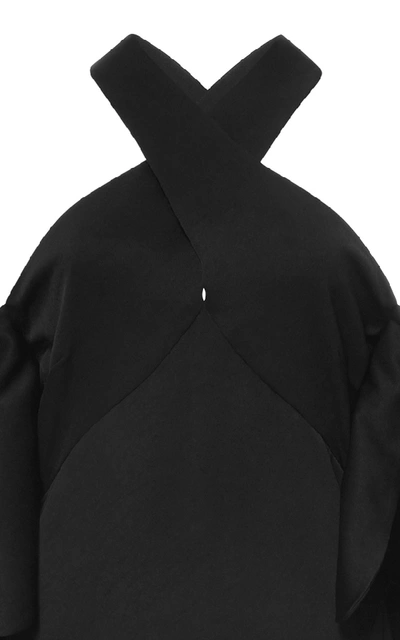 Shop Ellery Sly Halter Midi Dress In Black