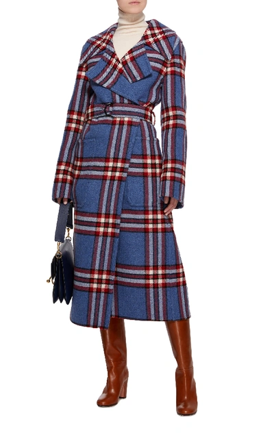 Shop Joseph Teodor Belted Checked Cashmere Coat In Plaid