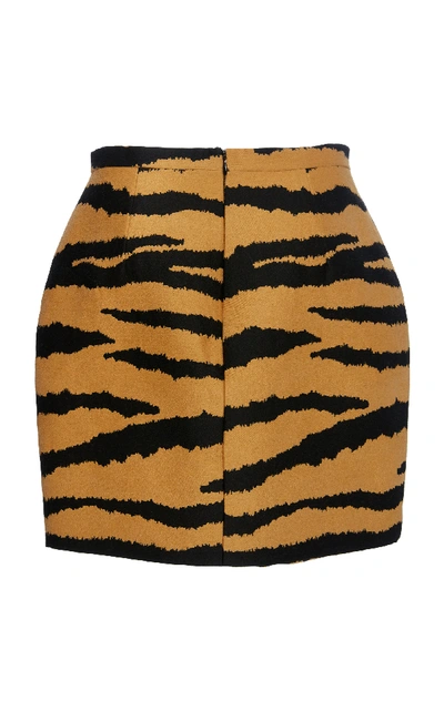 Shop Proenza Schouler Animal-print Wool And Silk-blend Mini Skirt