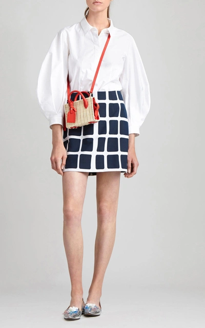 Shop Paule Ka Mosaic Check Cotton-blend Skirt In Print