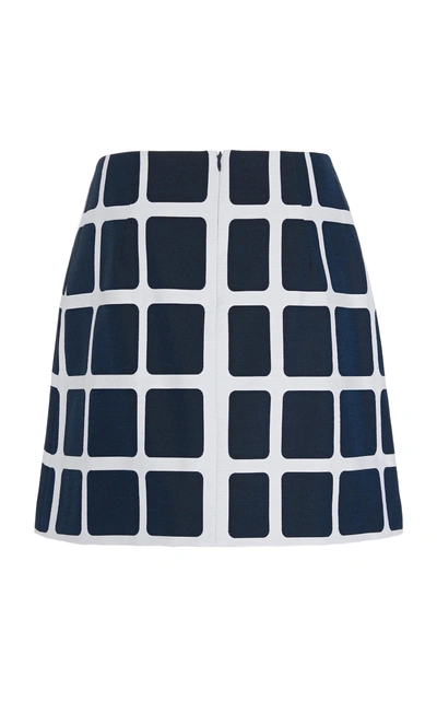 Shop Paule Ka Mosaic Check Cotton-blend Skirt In Print