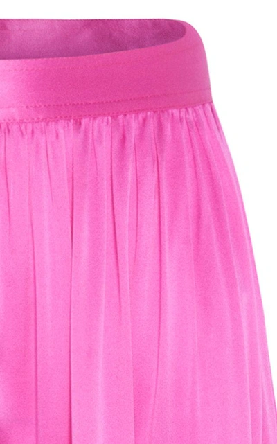 Shop Adriana Iglesias Tucson Silk Maxi Skirt In Pink