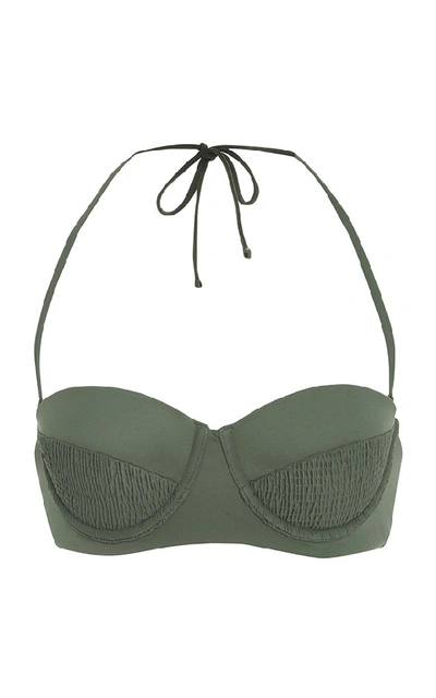 Shop Tori Praver Margot Molded Underwire Bandeau Top In Green