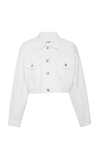Shop Solid & Striped + Re/done Cropped Denim Jacket In White