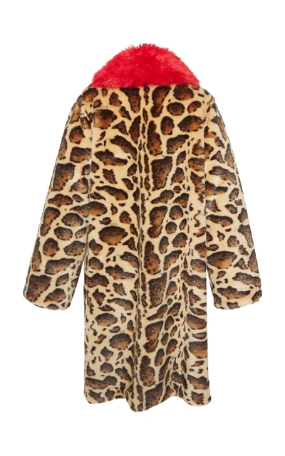 Shop Dolce & Gabbana Leopard-print Faux Fur Coat In Animal