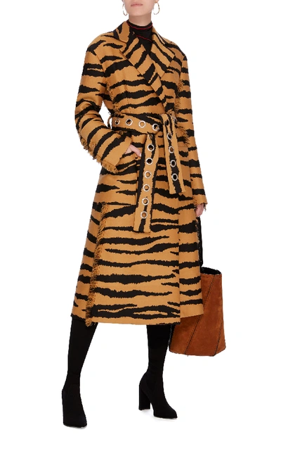 Shop Proenza Schouler Jacquard Wrap Coat In Animal