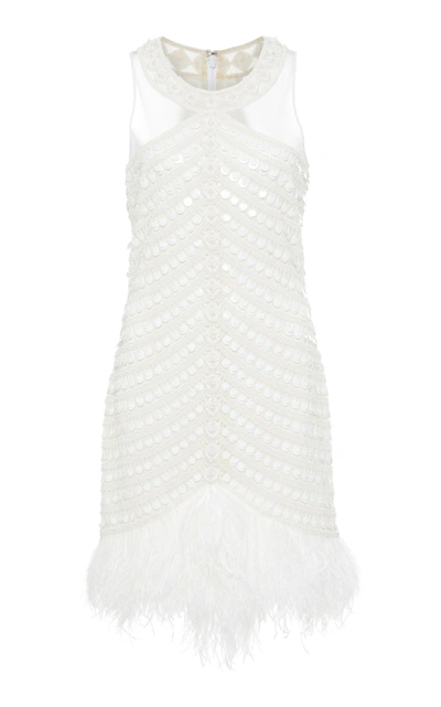Shop Joanna Mastroianni Racer Hand Beaded Dress In White