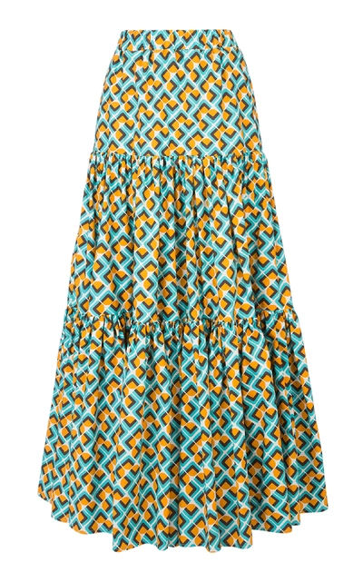 Shop La Doublej Big Frill Tiered Skirt In Print