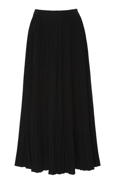 Shop Co Pleated Stretch Crepe Skirt In Black