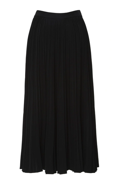 Shop Co Pleated Stretch Crepe Skirt In Black