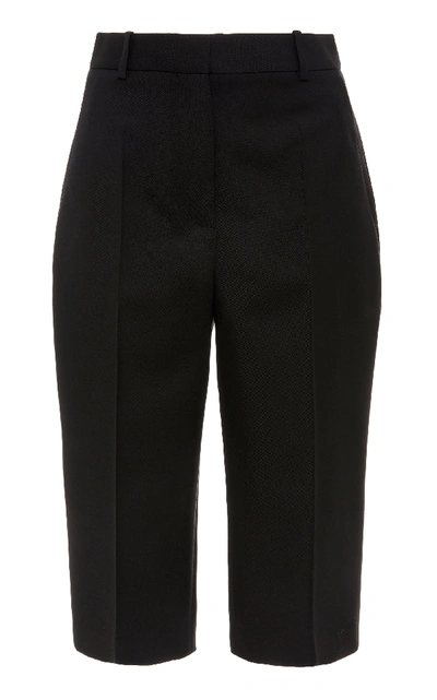 Shop Givenchy Wool And Mohair-blend Knee-length Shorts In Black