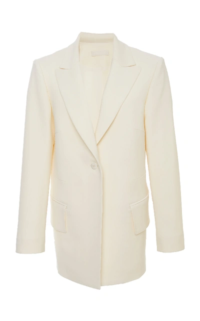 Shop Partow Brody Matte Crepe Jacket In White