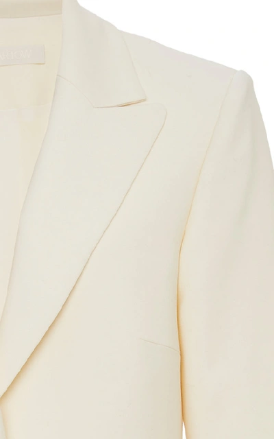 Shop Partow Brody Matte Crepe Jacket In White