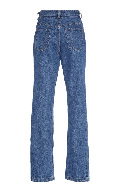 Shop Matthew Adams Dolan High-rise Straight-leg Jeans In Blue