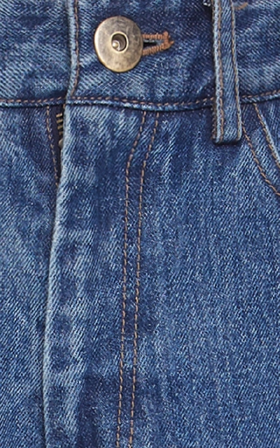 Shop Matthew Adams Dolan High-rise Straight-leg Jeans In Blue