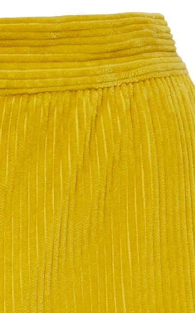 Shop Rachel Comey Clean Bishop Wide Leg Corduroy Pants In Yellow