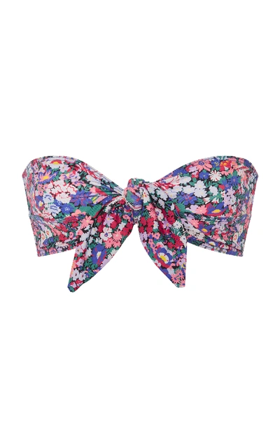 Shop Ephemera Liberty Tie Front Bikini Top In Floral