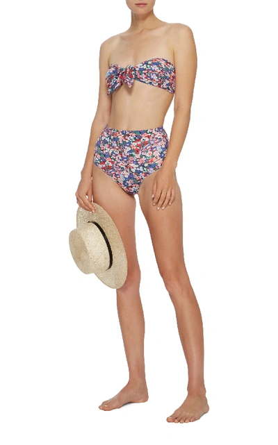 Shop Ephemera Liberty Tie Front Bikini Top In Floral