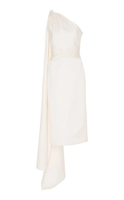 Shop Brandon Maxwell Bridal M'o Exclusive: Mirror Pleated Midi Dress In White