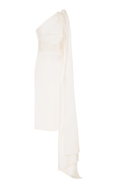 Shop Brandon Maxwell Bridal M'o Exclusive: Mirror Pleated Midi Dress In White