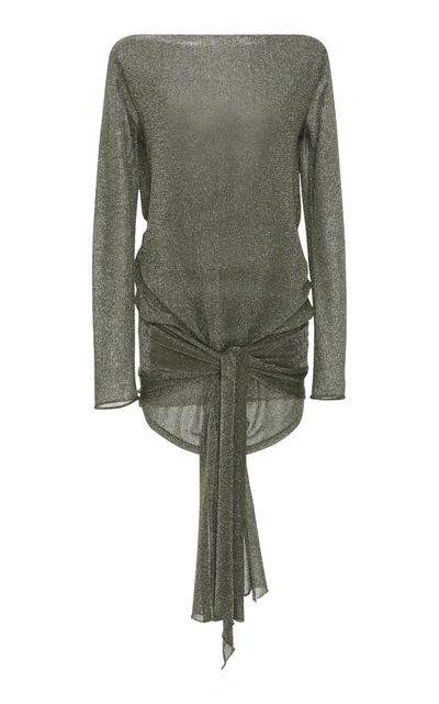 Shop Zeynep Arcay Wrap Knit Mini Dress In Grey