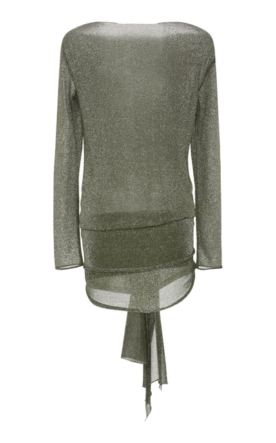 Shop Zeynep Arcay Wrap Knit Mini Dress In Grey