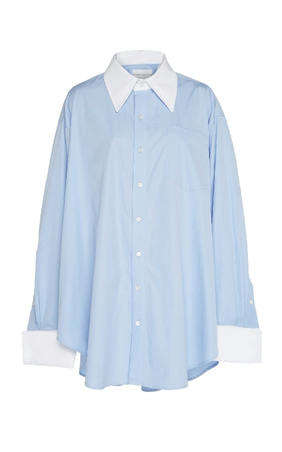 Shop Matthew Adams Dolan Oversized Cotton Oxford Shirt In Blue