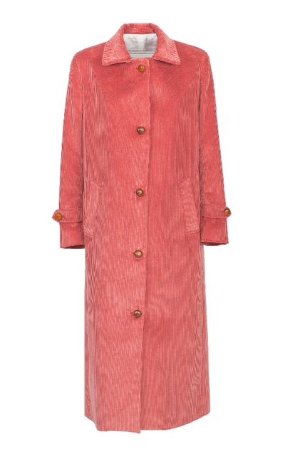 Shop Giuliva Heritage Collection The Maria Corduroy Midi Coat In Red