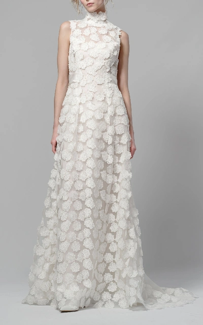 Shop Elizabeth Fillmore Daphne Lace Blossom Gown In Ivory