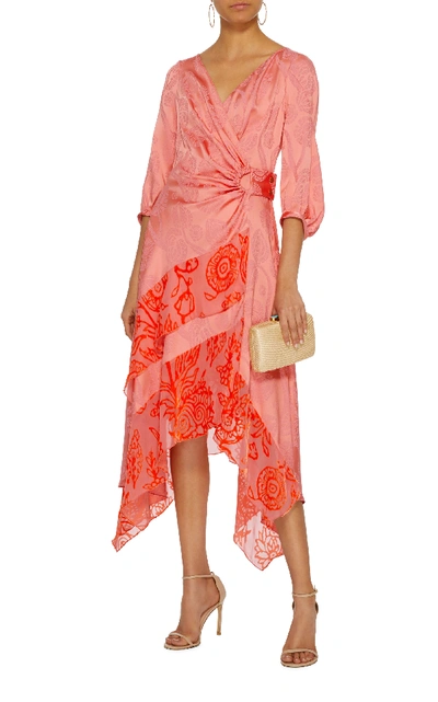 Shop Peter Pilotto Asymmetric Jacquard Dress In Pink