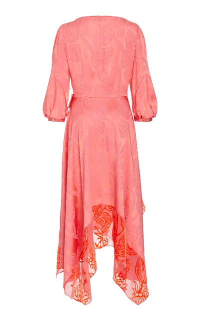 Shop Peter Pilotto Asymmetric Jacquard Dress In Pink