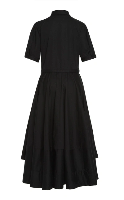 Shop Co Belted Sateen Dress In Black