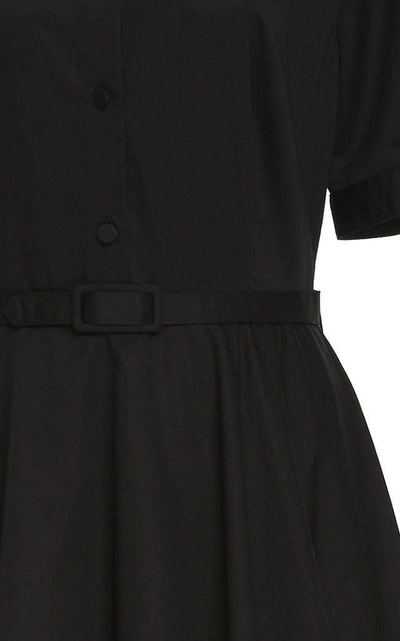 Shop Co Belted Sateen Dress In Black