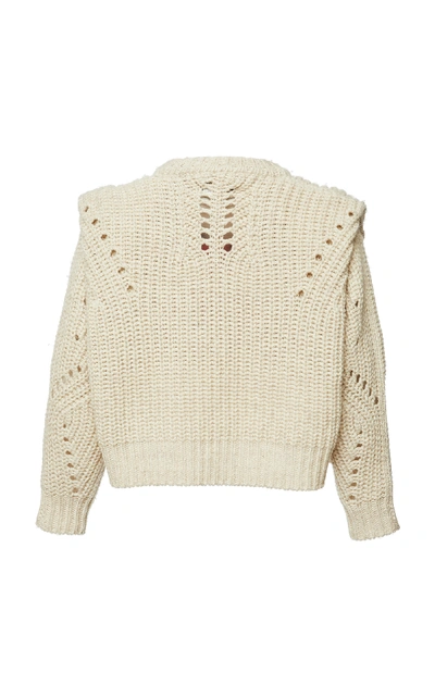 Shop Isabel Marant Hadyn Graphic Wool-blend Sweater In White