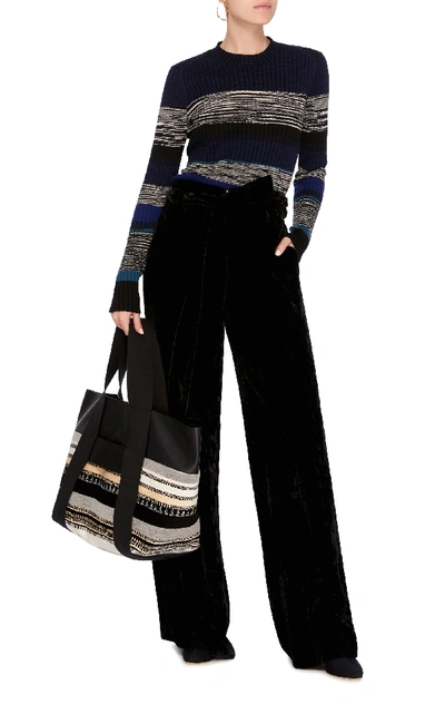 Shop Proenza Schouler Crushed Velvet Trousers In Black