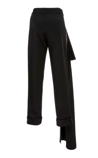 Shop Hellessy Romeo Draped Crepe Slim-leg Pants In Black