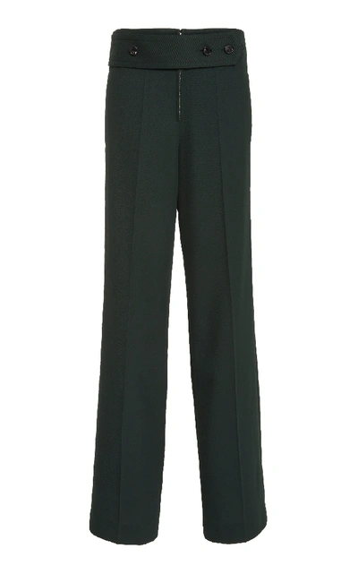 Shop Victoria Beckham Wide Trousers In Green