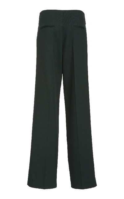 Shop Victoria Beckham Wide Trousers In Green