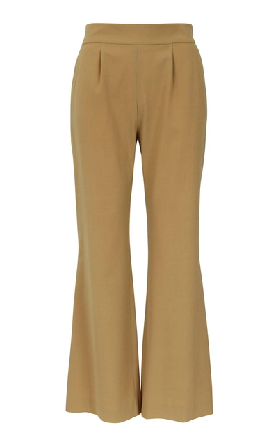 Shop La Collection Elvira Wool Blend Mid-rise Pants In Brown