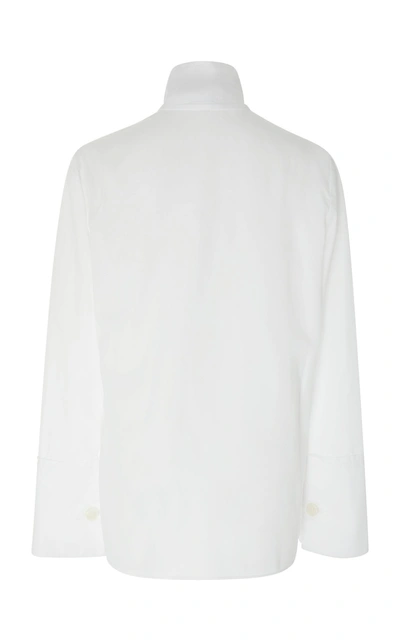 Shop Arias Long Sleeve Cotton Blouse In White