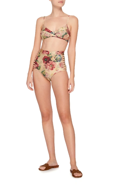 Shop Zimmermann Melody High Bikini Bottom In Floral