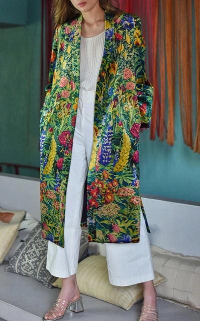 Shop Maison Alma Lluvia Printed Robe In Multi