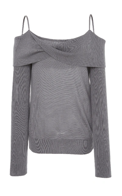 Shop Adeam Twist Sweater In Grey