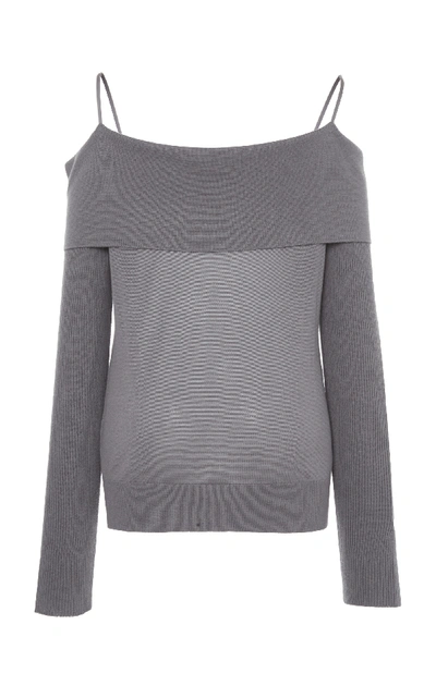 Shop Adeam Twist Sweater In Grey