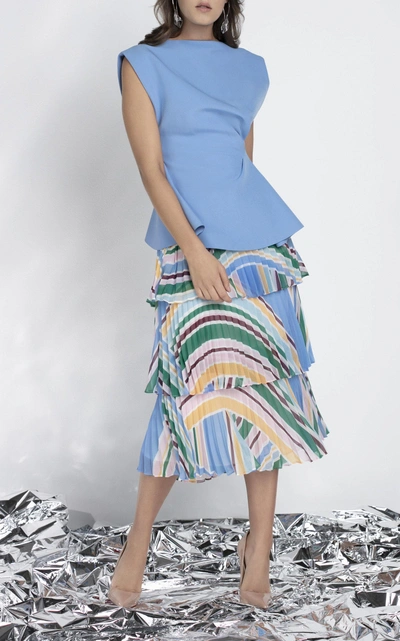 Shop Rachel Gilbert Soekie Tiered Skirt In Blue